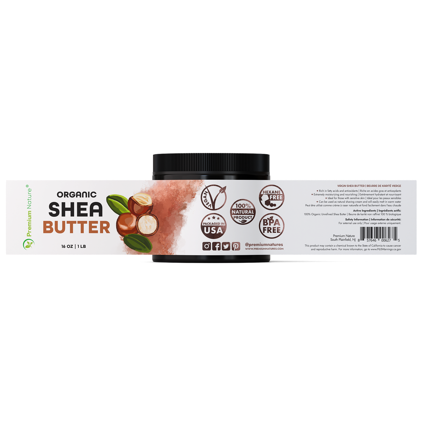 Organic Shea Butter (Raw & Unrefined) – 16 oz